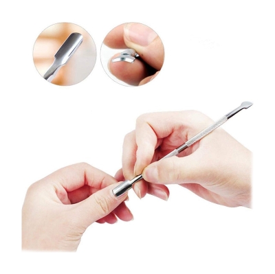 Picture of Professional Stainless Steel Dual Head Cuticle Pusher UV Gel Polish Soak Off Remover Tool - 1pcs - Silver