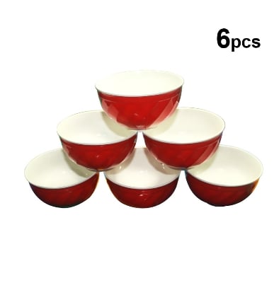 Picture of 6pcs Set Double Color Plastic Round Soup Bowl - 4.45 inch - Multicolor