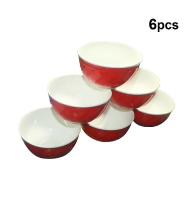 Picture of 6pcs Set Double Color Plastic Round Soup Bowl - 4.45 inch - Multicolor