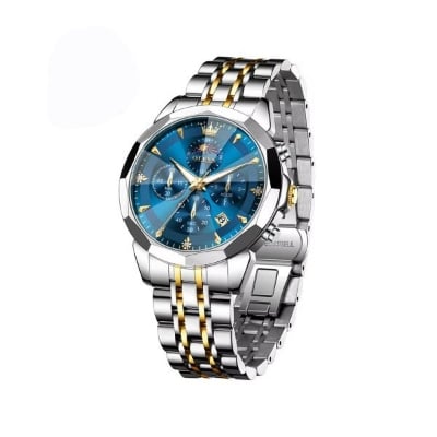 Picture of OLEVS 3673 Moon Chronograph Stainless Steel Men’s Watch-Silver Blue