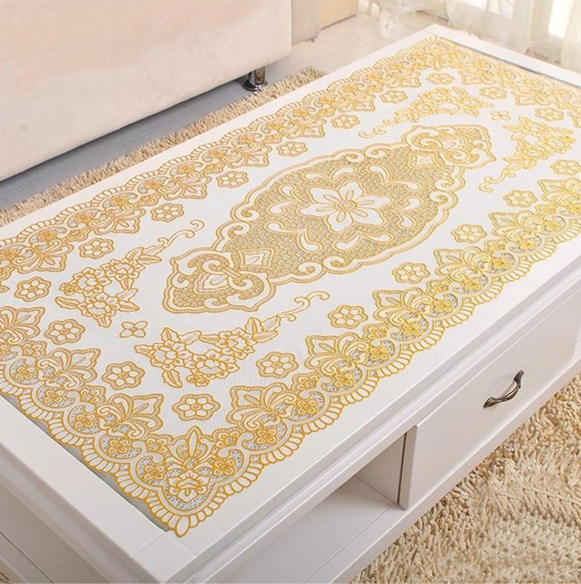 Picture of Golden Table Cover Cloth for Dining Table - 48 x 24 inches - Gold
