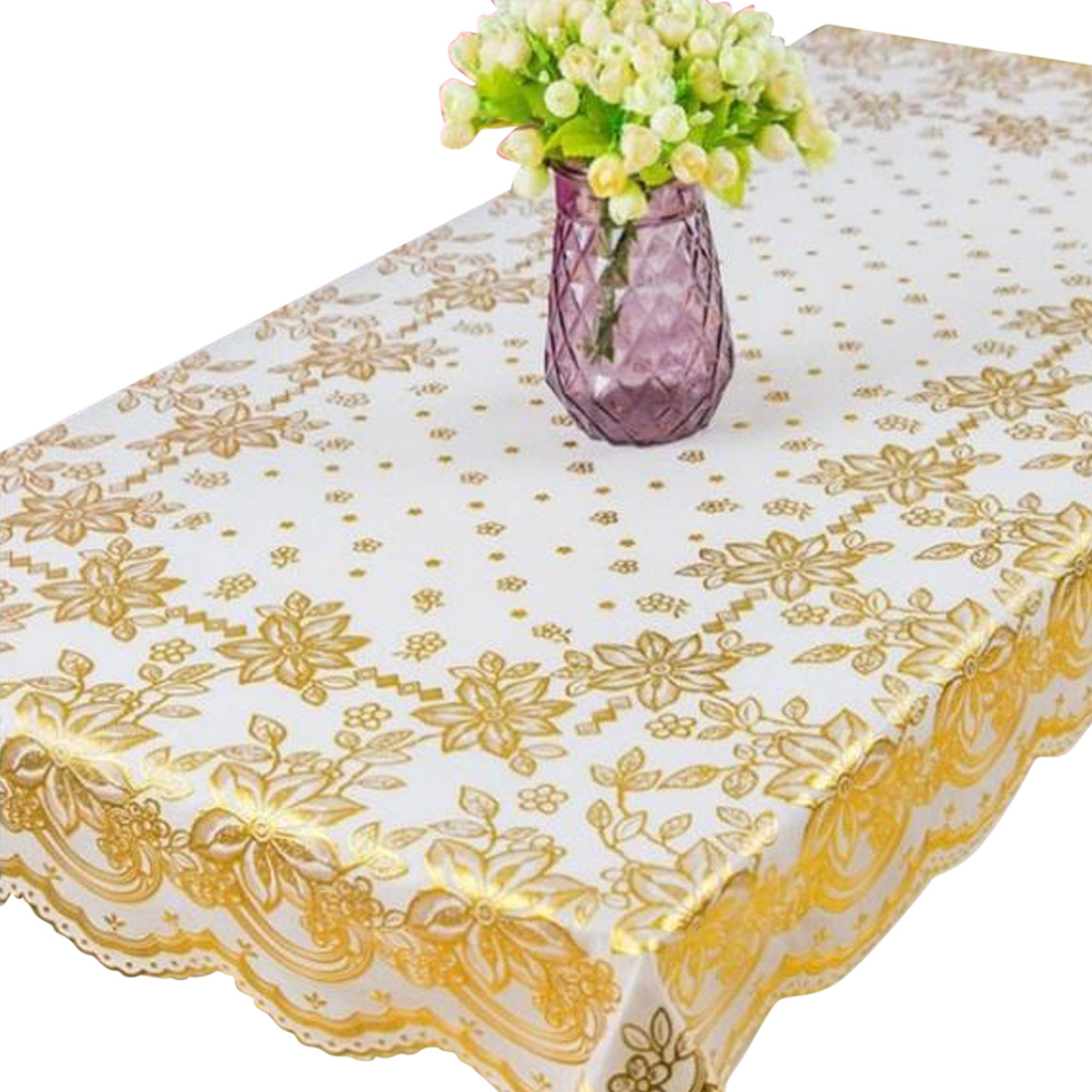 Picture of Golden Table Cover Cloth for Dining Table - 48 x 24 inches - Gold