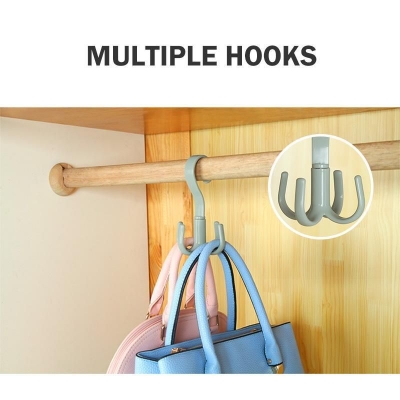 Picture of 360 Degree Rotated 4 Hooks Dry Wet Dual Use Towel Plastic Hanger - 1pcs - Multicolor