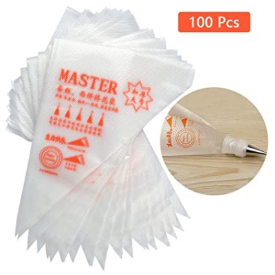 Picture of 100pcs Piping Pastry Cake Cupcake Decorating Tools Bags -  White Transparent - White