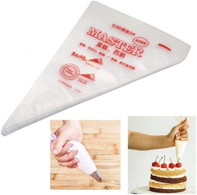 Picture of 100pcs Piping Pastry Cake Cupcake Decorating Tools Bags -  White Transparent - White