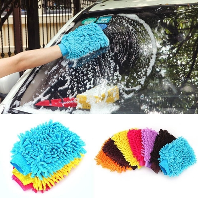Picture of 1pcs Car and Bike Washing Microfiber Glove Towel for Cleaning - Multicolor