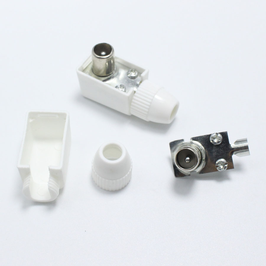 Picture of 2pcs TV Antenna Jack Coax Connector White Color - White