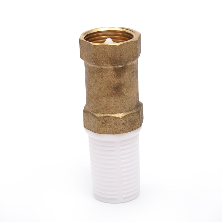 Picture of 3/4 inch Brass Vertical Foot Check Valve With Plastic Filter for Water Pump - Brass