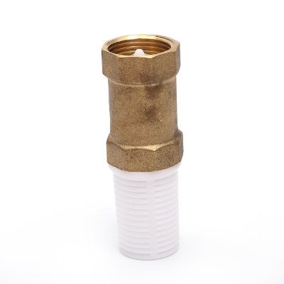 Picture of 3/4 inch Brass Vertical Foot Check Valve With Plastic Filter for Water Pump - Brass