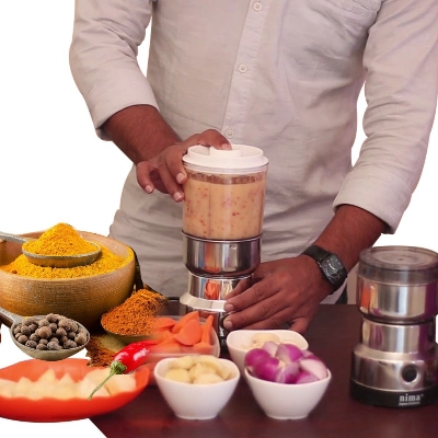 Picture of Nima 2 in 1 Electric High Quality Spice Mixer Grinder, Blender & Juicer - Silver