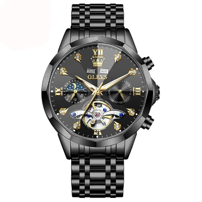 Picture of OLEVS 6621 Mens Automatic Chronograph Watch-Full Black