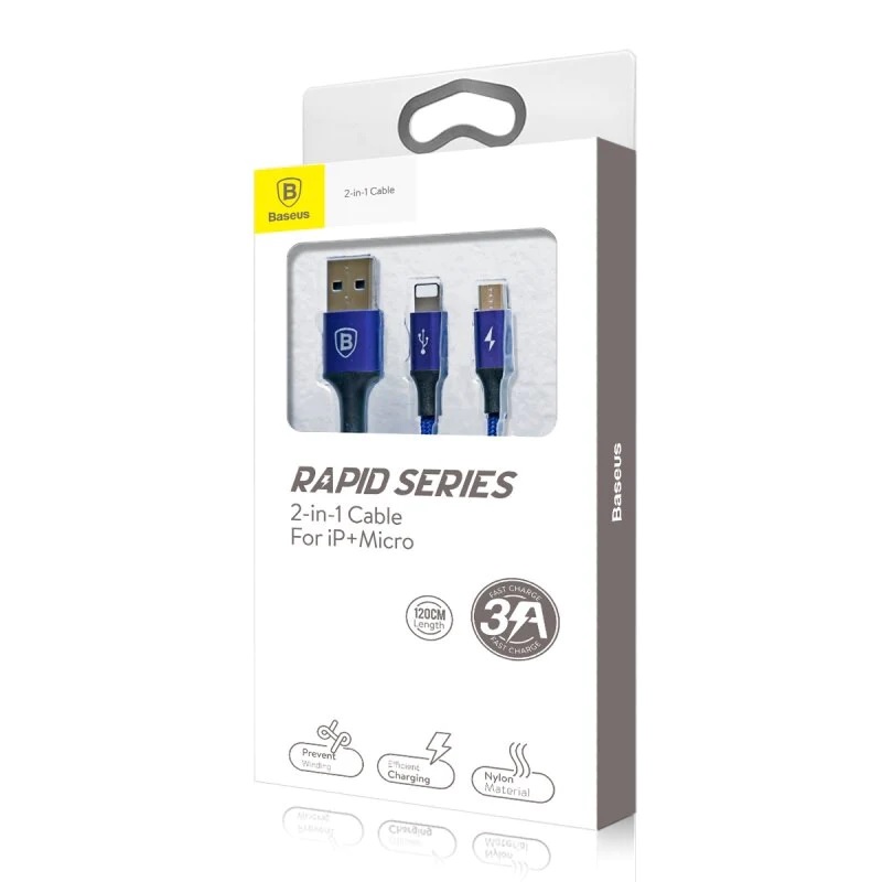Picture of Rapid Series 2 in 1 Cable for iP and Micro - 120 CM Length - Multicolor