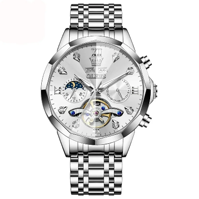Picture of OLEVS 6621 Mens Automatic Chronograph Watch-Full Silver