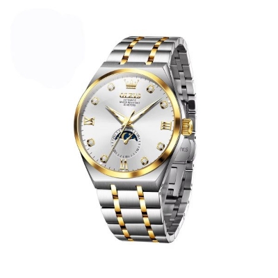 Picture of OLEVS 7069 Mechanical Business Class Men’s Watch-Gold White