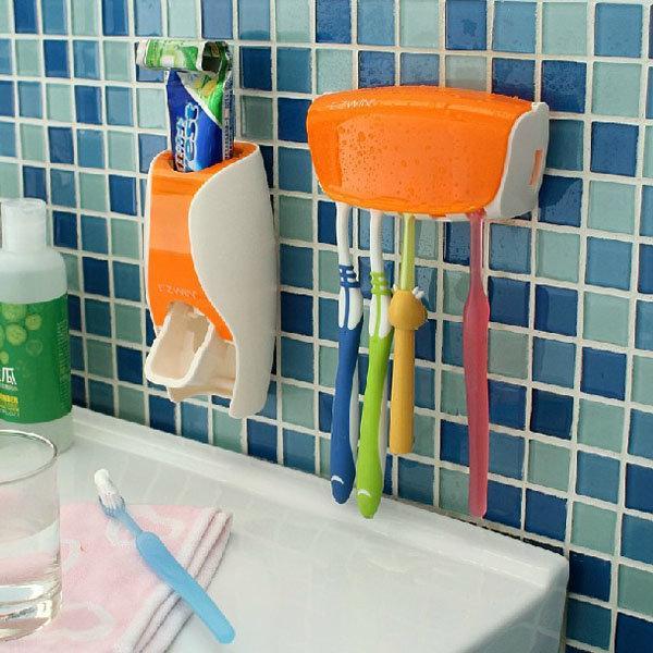Picture of Multicolor Toothpaste Dispenser With Toothbrush Holder - Multicolor