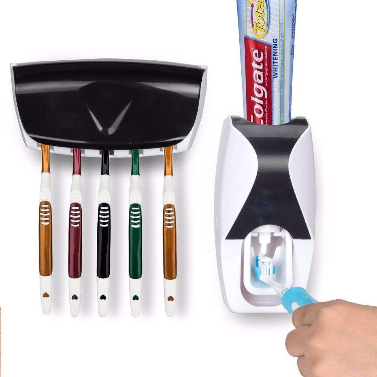 Picture of Multicolor Toothpaste Dispenser With Toothbrush Holder - Multicolor