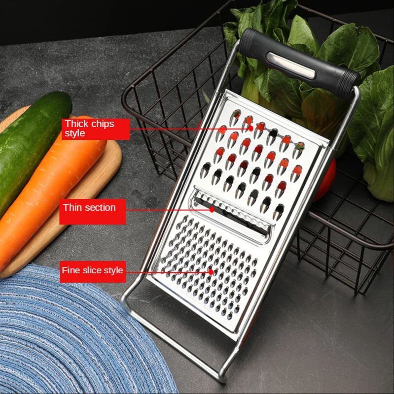 Picture of Stainless Steel Multi-Function| Potato Grater Kitchen Utensils Peel Cutter| Ideal for Vegetables Fruits Orange Chocolate Nuts Ginger - Steel