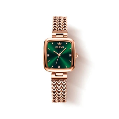 Picture of Olevs 9951 Luxury Fashion Women Watch-Rose Gold & Green