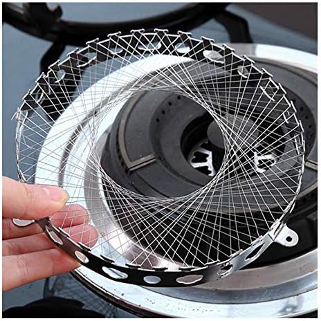 Picture of Gas Stove Torch Net Stainless Steel Gas Cooker Windproof Energy Saving Circle Cover Case Mesh - Silver