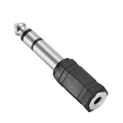 Picture of 6.35mm Male to 3.5mm Female Headphone Stereo Audio Connector - 1pcs - Black