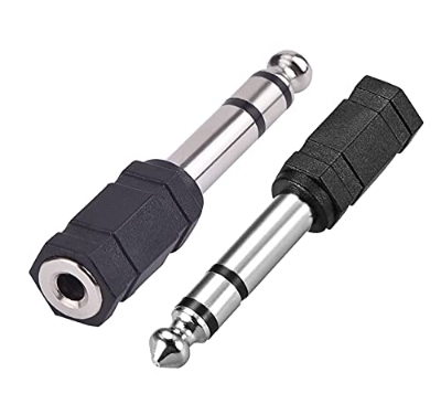 Picture of 6.35mm Male to 3.5mm Female Headphone Stereo Audio Connector - 1pcs - Black