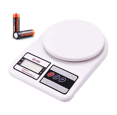 Picture of Electronic Kitchen Digital Weighing Scale, Electronic scale Multipurpose (White, 10 Kg) With Battery - White