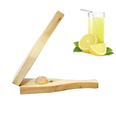 Picture of Wooden Lemon and Fruit Juice Squeezer for Home and Kitchen - Brown