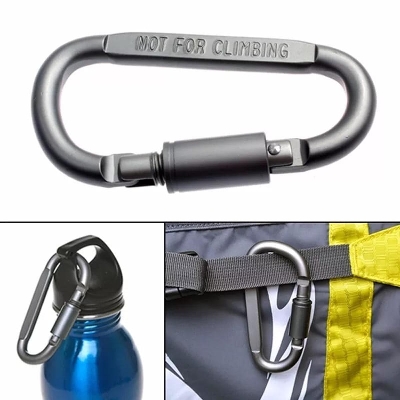 Picture of Aluminum D-Ring Clip Hook Keychain Screw Locking - Silver