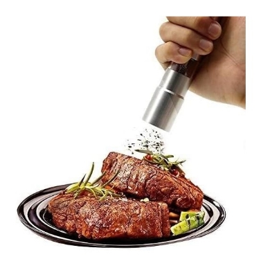 Picture of Stainless Steel Manual Press Type Household Thumb Push Salt Pepper Spice Sauce Grinder - Multicolor