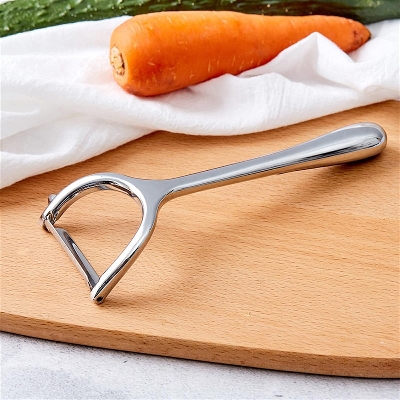 Picture of Stainless Steel Vegetable Peeler for Potatoes Carrots Cucumbers and Fruits Solid Handle Y-Shaped Heavy Kitchen Multi-functional Peeler - Steel