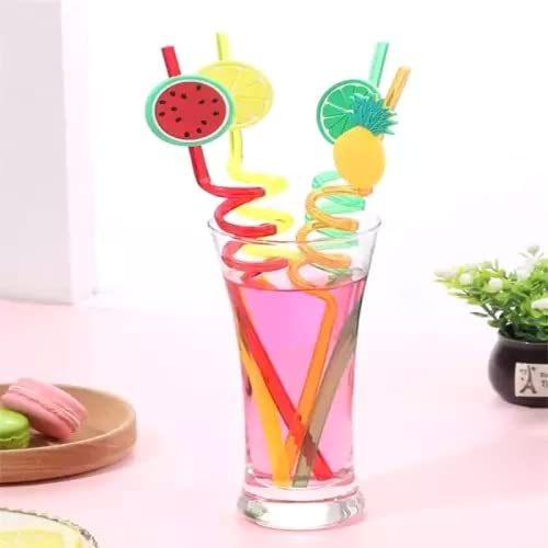 Picture of 4 PCS Reusable Straws Smoothie Drinking Straws Kids/Birthday Party Decorations for Kids Girls (Pack of 1) - Multicolor