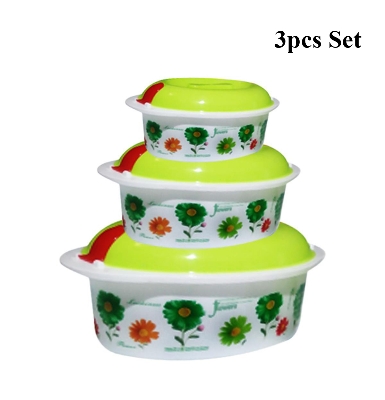 Picture of 3pcs Set Plastic Food Storage Box With Lids - Multi-color