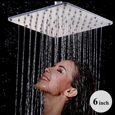 Picture of 6 inch Stainless Steel Rainfall Square Chrome Finish Showerhead for Bathroom - Multicolor