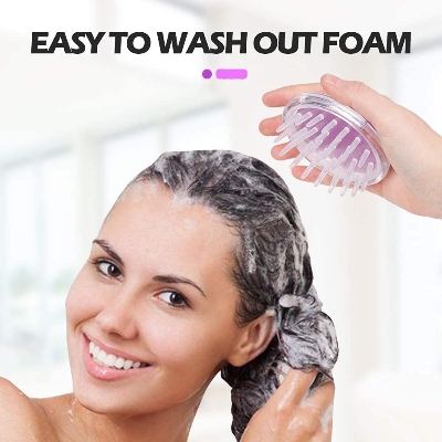 Picture of Scalp Massager Shampoo Brush with Soft & Flexible Silicone Bristles for Hair Care and Head Relaxation Bathroom Shelves - Multicolor
