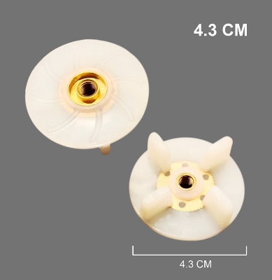 Picture of Four Teeth White Plastic Mixer Grinder Brass Insert for Strength and Long Lasting Life Jar Coupler - 4.3 CM - White