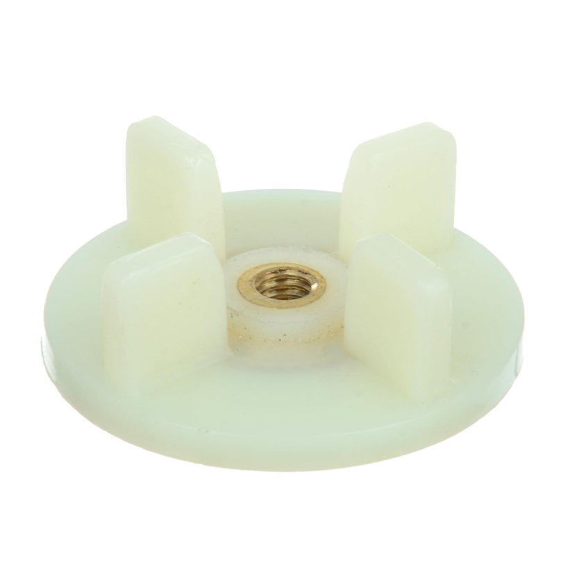 Picture of Four Teeth White Plastic Mixer Grinder Brass Insert for Strength and Long Lasting Life Jar Coupler - 4.3 CM - White