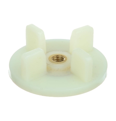 Picture of Four Teeth White Plastic Mixer Grinder Brass Insert for Strength and Long Lasting Life Jar Coupler - 4.3 CM - White