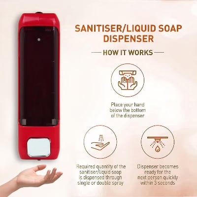 Picture of Wall Mount Lotion, Shampoo, Conditioner, Liquid Soap Dispenser - 400 ML - Multicolor