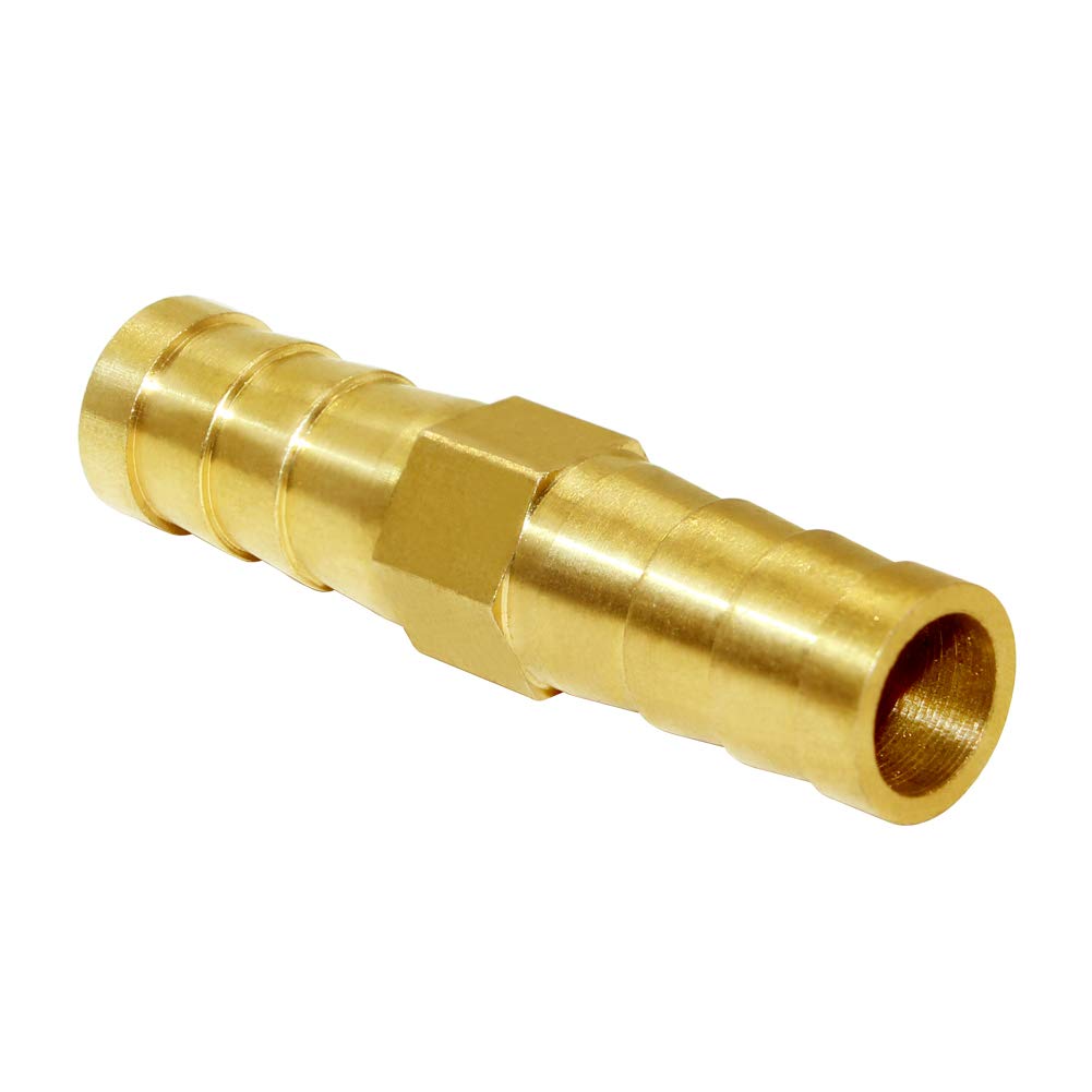 Picture of 9mm Brass Straight Hose Pipe Fitting Equal Barb Gas Copper Barbed Coupler Connector Adapter - 1pcs - Brass