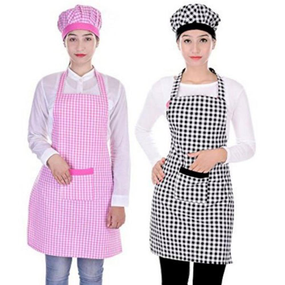 Picture of Cotton Fabric Apron For Women for Daily Indoor And Outdoor Use. - Multicolor