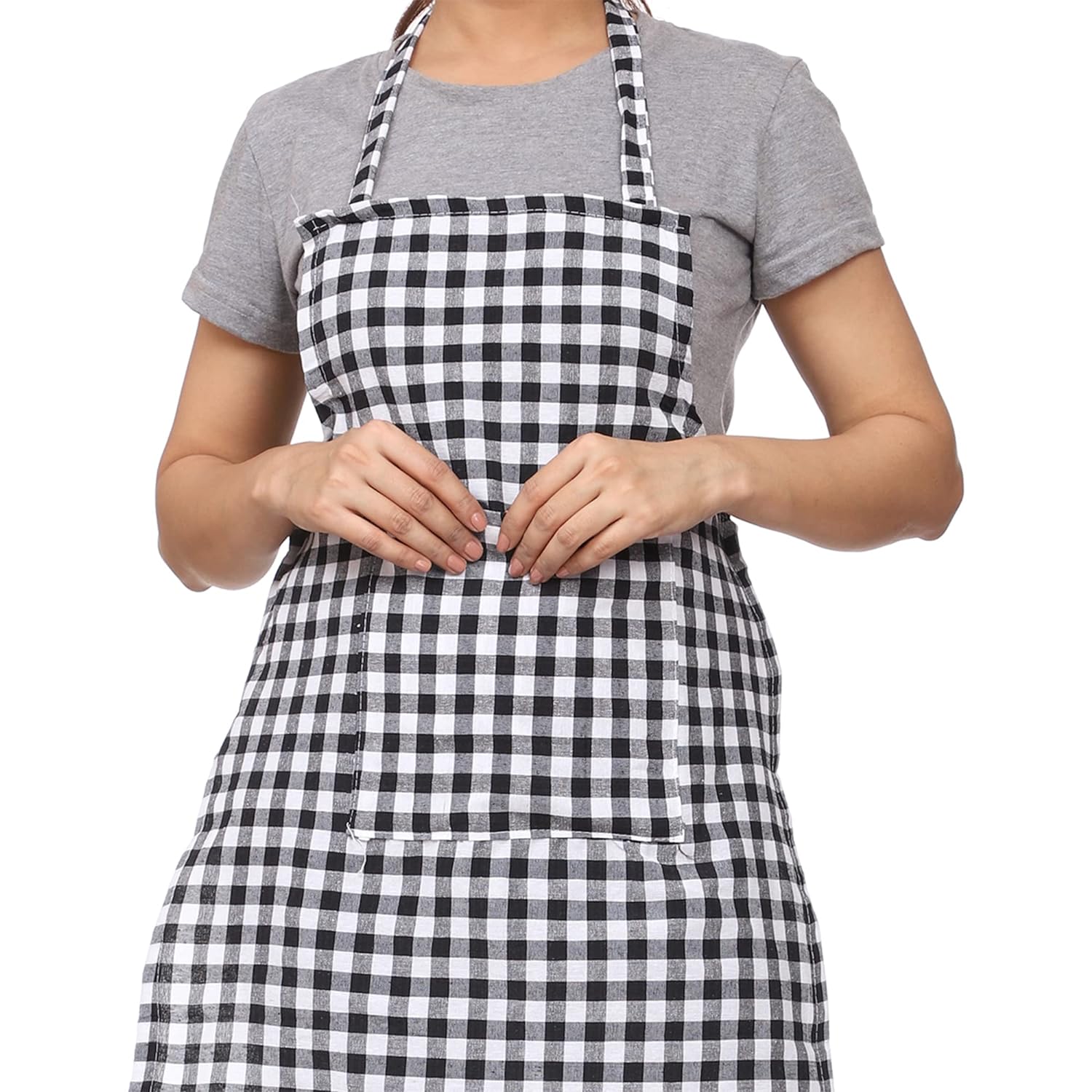 Picture of Cotton Fabric Apron For Women for Daily Indoor And Outdoor Use. - Multicolor