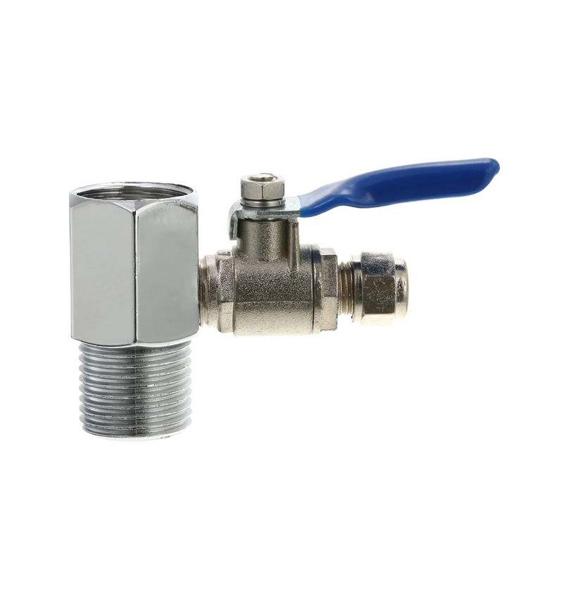 Picture of Brass Ball Valve 1/2'' to 1/4'' Tee Connector Quick Connect Feed Water Adapter Garden Faucet Tap Plumbing Hardware - Brass