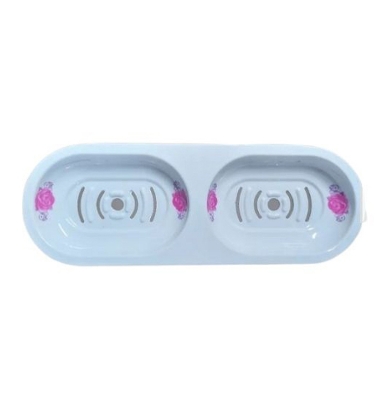 Picture of White Melamine Double Soap Case For Bathroom and Kitchen - Multicolor