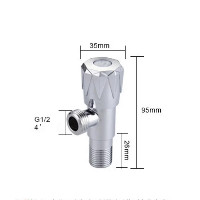 Picture of Stainless Steel Angle Valve for Kitchen Bathroom Toilet Water Faucet Shut Off 1/2" Valve - Silver
