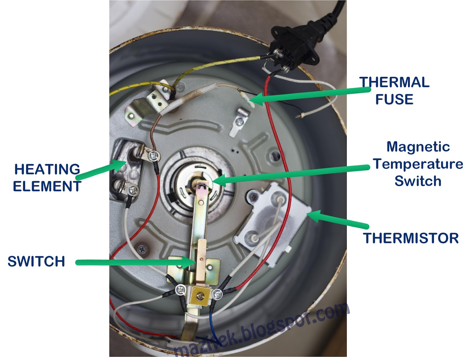 Picture of Rice Cooker Insulation Tablets Rice Cooker Thermostat with Lead Rectangular Thermostatic Tablet Parts and Accessories - Multicolor