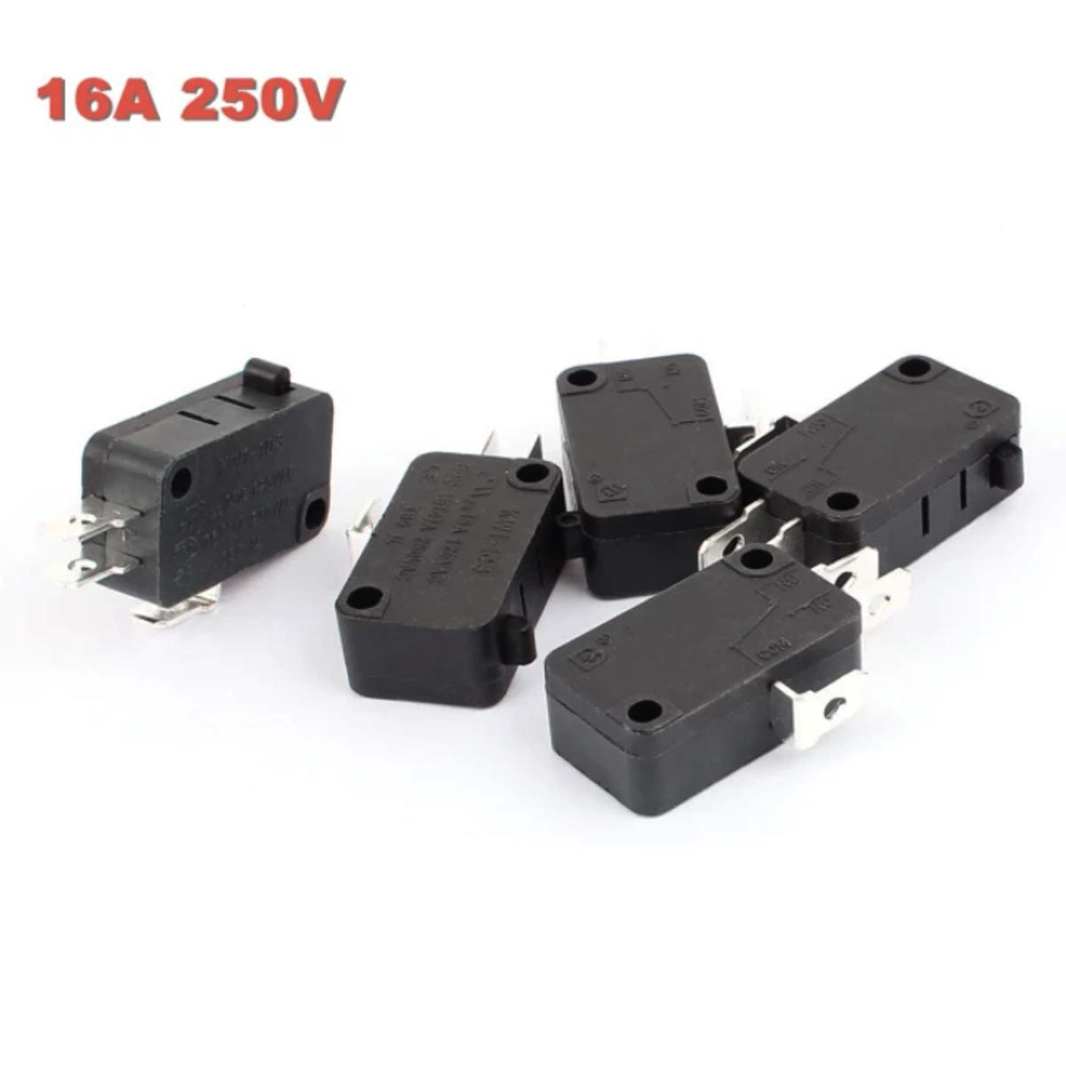 Picture of 1pcs SPDT Rice Cooker Momentary Micro Limit Switch AC 250V 6A - Black