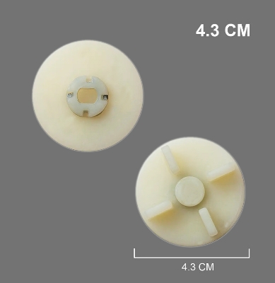 Picture of 4 Teeth White Plastic Mixer Grinder Brass Insert for Strength and Long Lasting Life Motor Coupler - 4.3 CM - White