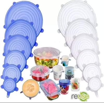 Picture of 6pcs Set Silicone Reusable Stretch Seal Vacuum Food Storage Bowl Cover - Multi-color - Multicolor