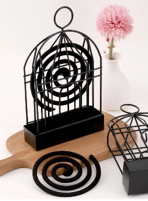 Picture of Portable Metal Mosquito Coil Holder Incense Holder With Handle For Home Outdoor - Multicolor