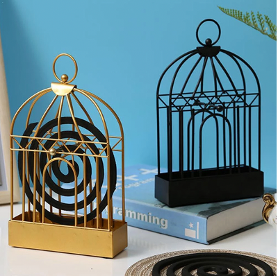 Picture of Portable Metal Mosquito Coil Holder Incense Holder With Handle For Home Outdoor - Multicolor